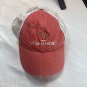 Dmr Classic Headwear  Light Red Caribbean Cruising Baseball Cap Preowned